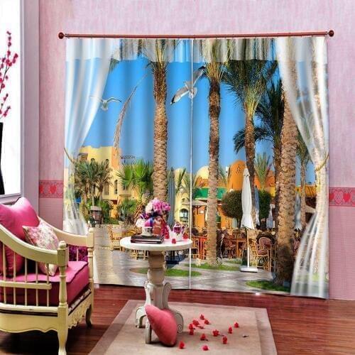 European Luxury Curtains Blackout Curtains For Living Room Bedroom villa Photo Printing Window Drapes