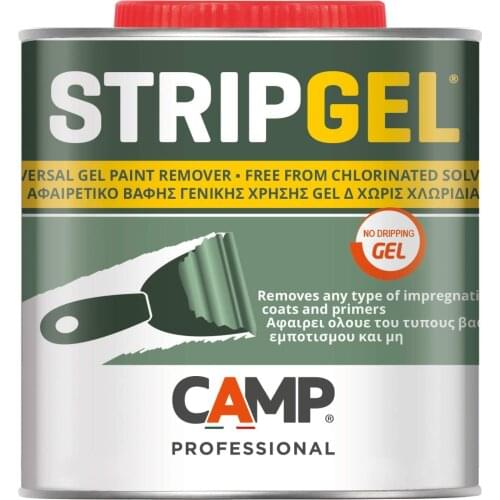Camp STRIP GEL 750 ml, paint remover professional gel for wood, iron and wall, eliminate paint, impregnanti and funds