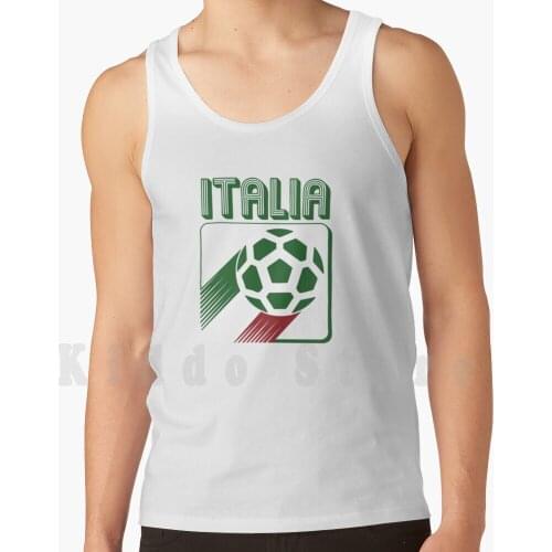 Italia Football Sweatshirt For Men Tank Tops Vest 100% Cotton Soccer Foot Ball Football Retro