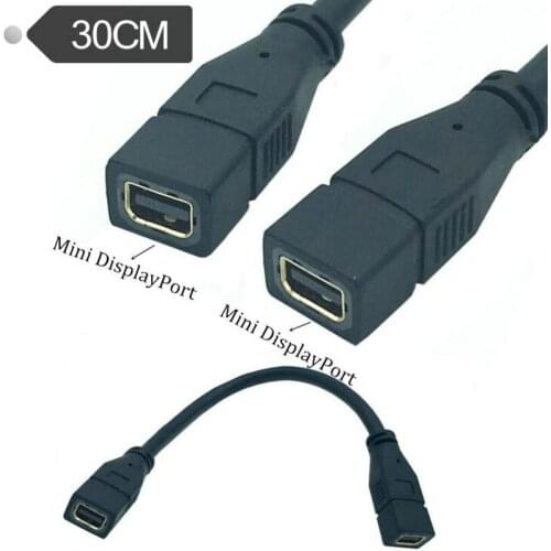 Thunderbolt 2 to Thunderbolt 2 cable mini displayport 90 Degree Female to Female adapter converter 0.3m