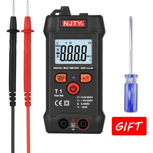 Pocket Smart Digital Multimeter Mini Automotive Tester True RMS NCV 600V AC DC Voltage Tester Portable Electric Multimeter T1