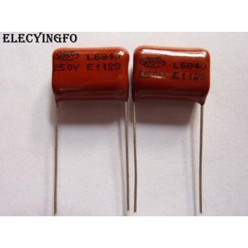 200pcs CBB 684 250V 684J CL21 0.68uF 680nF P15 Metallized Polypropylene Film Capacitor