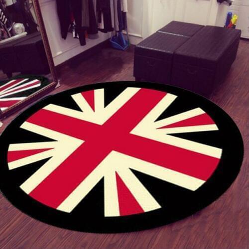 Meter word flag 3D round area rugs carpet kids room bathing rug bedroom mat non-slip 60*60 80*80 100*100 computer mat