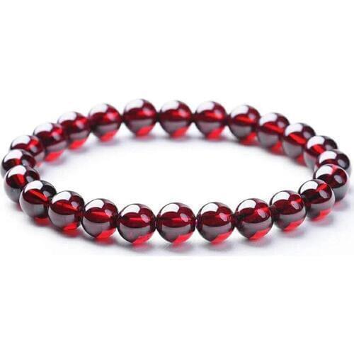 Natural Wine Red Garnet Bracelet For Women Lady Gemstone Round Beads Healing Stone Crystal Bracelet Jewelry AAAAA 6mm 7mm