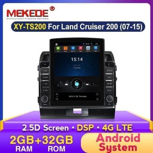 MEKEDE 2.5D Android System Auto Car Stereo Radio for Toyota Land Cruiser 200 2007 2009 2010 2011 2012 2015 Navigation 32GB ROM