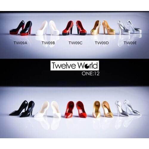 1/12 Scale TW09/10 Female Girl Woman Lady Thick-soled High Heels Shoes Model toy empty inside For 6" Body Figures Accessories