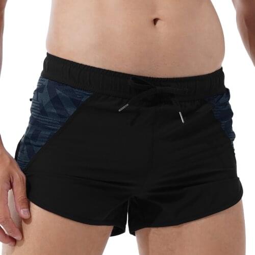 Mens Swim Trunks Boxer Shorts Gym Running Workout Beach Shorts Sexy Bathing Shorts Swimming Trunks Quick-Drying Swim Shorts