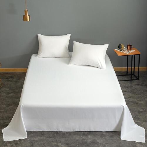 Bonenjoy 1 pc Flat Sheet King Size White Bed Sheet Sets Solid Color For Adult Double Queen juego de sabanas (No Pillowcase)