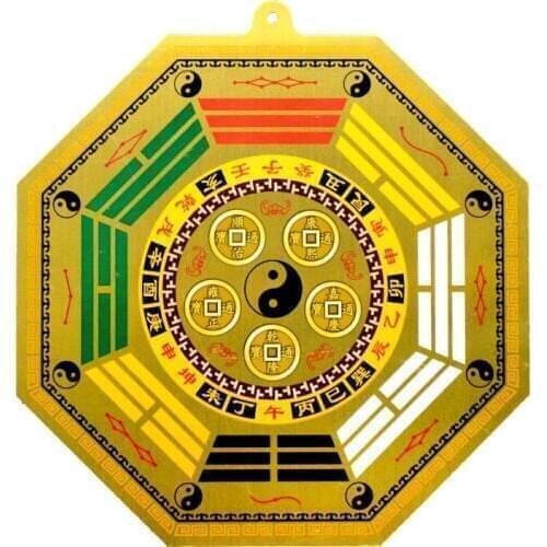 Chinese Fengshui Bagua Mirror Wall Hanging 5 Emperor Money Tai Chi The 8 Hexagrams Auspicious Crafts Home Decoration Accessories