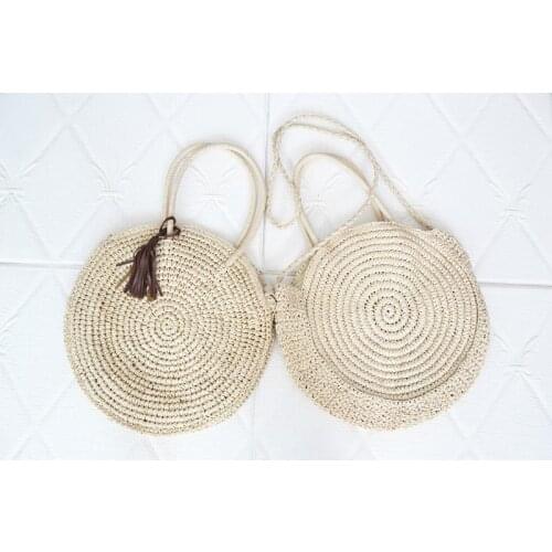 2020 New Paper Rope Disc Female Summer Straw Bag Paper Rope Crochet Bag Beach Bag a6312