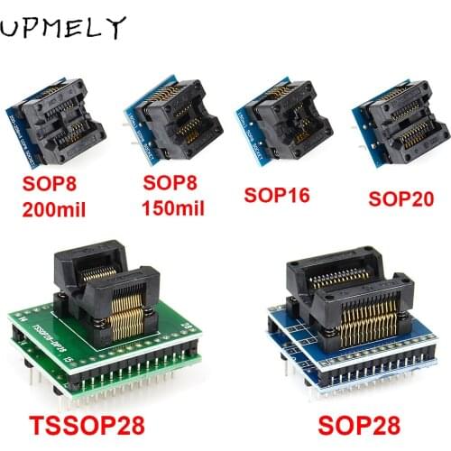 New 6pcs TSSOP28 SSOP28 SOP28-DIP28 Adapter SOP20 SOP16 SOP8 150/200mil to DIP8 Compatible TSSOP20 SSOP20 TSSOP8 Test Product