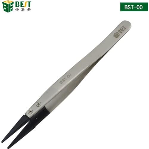 BST-00 Anti-acid Tipped Plastic Tweezer Fine Pointed Tips with Heat Resistance