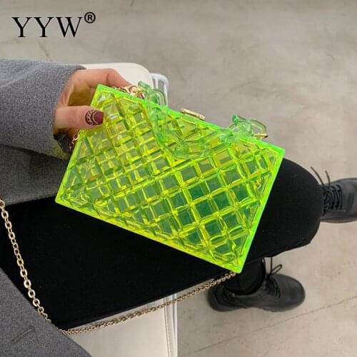 Transparent Acrylic Chain Party Evening Clutch Bag Female Small Crossbody Bag WomenS Purses And Handbags Casual Shoulder Bag