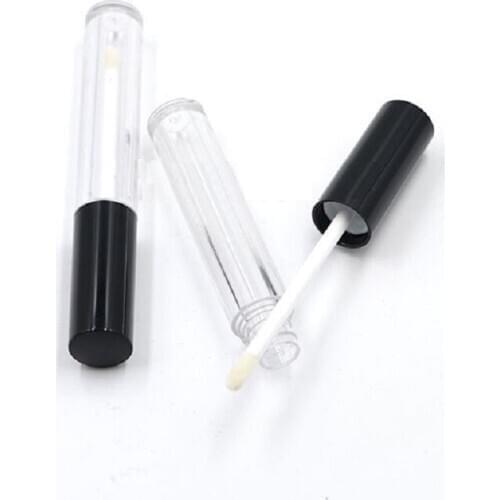 Empty Lip Gloss Tubes Black Lid Clear Liquid Lipstick Tube Cosmetic Lipgloss Packaging Containers 20/50/500pcs