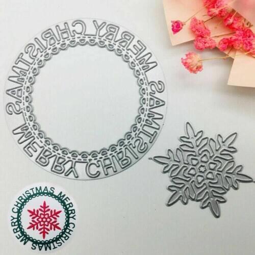 Merry Christmas Snowflake Metal Cutting Dies Stencil Scrapbooking Embossing DIY Craft Decor