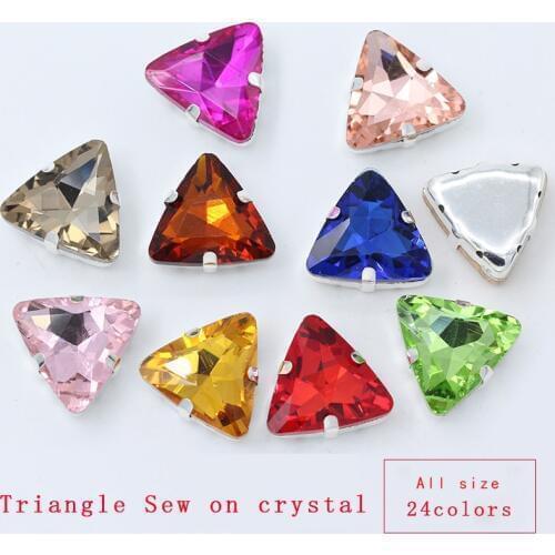 All-size Triangle sew on crystal glass stone sewing claw rhinestones jewel craft DIY bag caps headwear shoes clothes Accessories