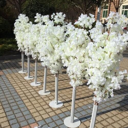 150CM Tall Upscale Artificial Cherry Blossom Tree Runner Aisle Column Road Leads For Wedding T Station Centerpieces Supplies