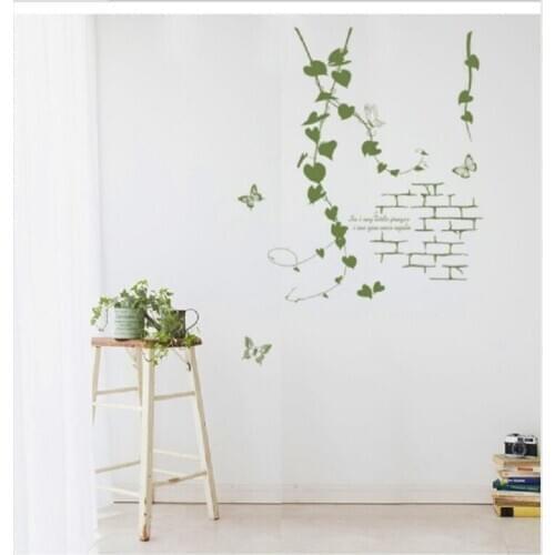 Green vine man plant still life wall sticker living room bedroom TV background wall decoration art mural