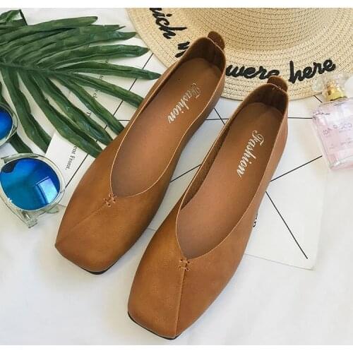 2021 Women Ballet Flats Shoes PU Leather Slip on ladies Shallow Moccasins Casual Shoes Female Summer Loafer Shoes Women