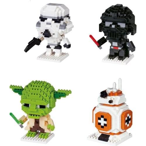 Star Wars Darth Vader Yoda Action Figure Movie Series Bricks Micro Building Blocks Diy Assembled Model Educational Toys