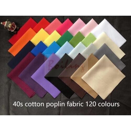1 Meter solid colour cotton poplin Fabric for DIY Sewing Clothing Quilting Bedding Patchwork Puppet costume doll clothing