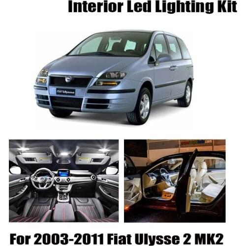 15pcs White Canbus LED Bulbs Interior Map Dome Reading Trunk Light Kit For 2003-2011 Fiat Ulysse 2 MK2 179 Car Accessories