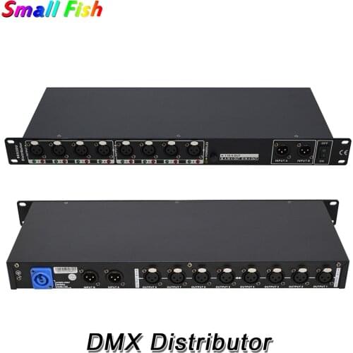2 Pack Stage Lights Controller DMX512 Splitter Light Signal Amplifier Splitter 8DX2DU DMX Distributor For Stage Equipments