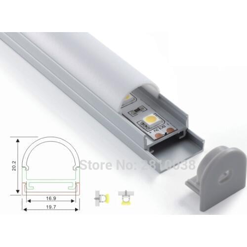20 X 1M Sets/Lot Round shape led aluminum profile and AL6063 Arc profile Channel for hanging or pendant lamps