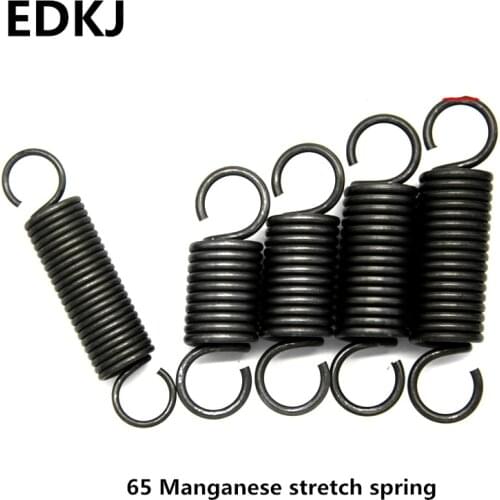 5pcs 65 manganese stretch spring Spring stretch with hook small pull spring 0.4 x 2 x 50 60 80 90 100 high-strength spring