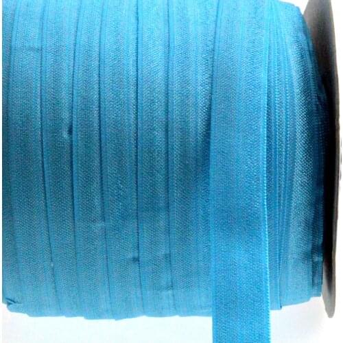 50 yards 5/8"16mm solid color matt fold over elastic ribbon turquoise foe DIY handmade headband material hair bows gift wrap