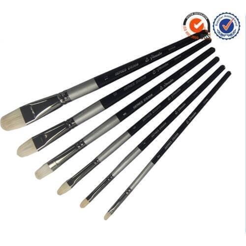 6pcs/Set,High-grade sheep hair Hazel shape Gouache Painting Pen Birch rod oil painting brush Set Drawing Art Supplies