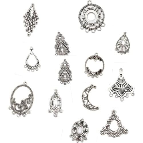 8Seasons Fashion Zinc Based Alloy Connectors Irregular Silver Color Color Jewelry DIY Findings Accessories Charms, 10 PCs