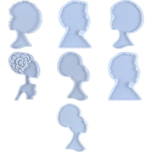 Afro Female Rolling Tray Resin Mold African Goddess Fruit Plate Silicone Mould