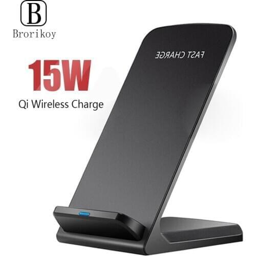 15W Quick Qi Wireless Charger for iPhone 11 Pro XS XR X 8 USB Type C Fast Charging Stand for Samsung S20 S10 S9 Note 10 9