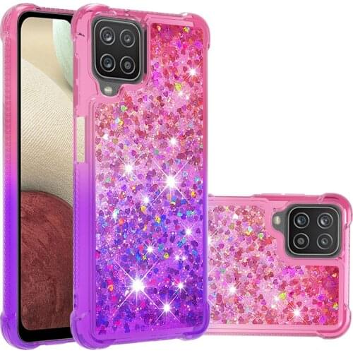 Gradient Quicksand Liquid Glitter Case For Samsung Galaxy A12 5G Shockproof TPU Bumper Clear Phone Cover For GalaxyA12 Funda