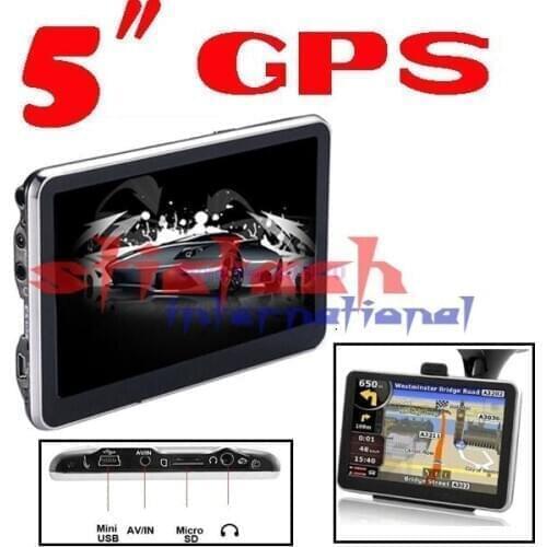 By DHL or Fedex 30 pieces Hot SELL 5.0" GPS navigation +built in 4GB + RAM 256mb 8gb +Free map 128MB