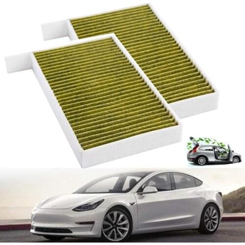 1/2Pcs Car Air Conditioning Filter Car Cabin Air Filter Replacement With Activated Carbon For Tesla Model 3 2017 2018 2019