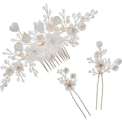 GibsonBridal Hair Comb Pins Wedding Hair Accessories Jewelry Handmade Bridal Headpiece