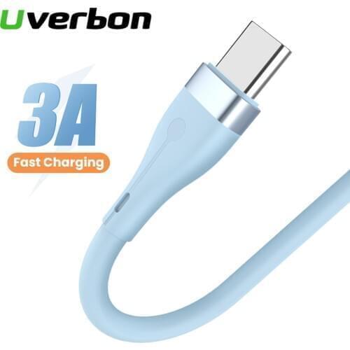 3A USB Type C Cable Quick Charging Data Cord Liquid Silicone Charging Cable For Samsung Xiaomi Huawei Fast Charger Wire