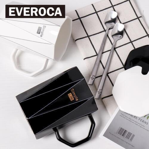 Black White Line Ceramics Cup Geometry Originality Office Bring Cover Coffe Pattern Marc Coffee Travel Mug Milk Water Drink