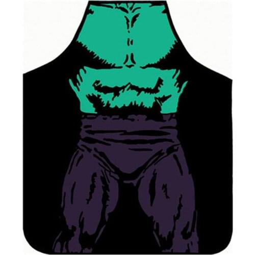 Creative 3D Funny Apron Super Hero Kitchen Apron Man Women Sexy Aprons Dinner Party Cooking Apron Adult Cuisine Pinafore