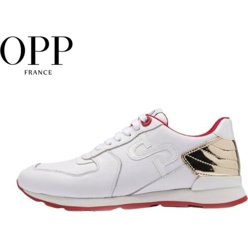 OPP Mens Shoes Large Size Sports Shoes Fashion Mens Lace-up Casual Shoes White Genuine Leather Sneakers Zapatos Hombre Tennis