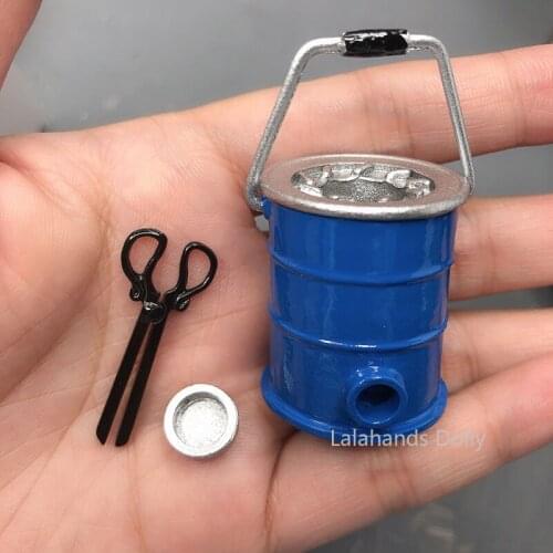 Dollhouse Mini Coal Ball Furnace Coal Ball Tongs Model for Dollhouse Kitchen Furnishing Accessories