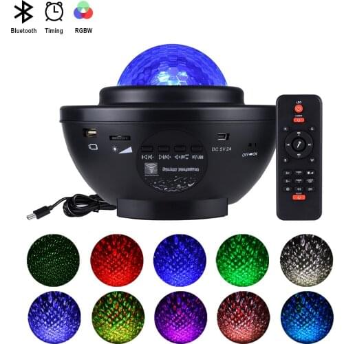 USB LED Starry Sky Galaxy Laser Projector Light Bluetooth Music Voice Control Stage Party Disco lamp For Kid Gift Bedroom Decor