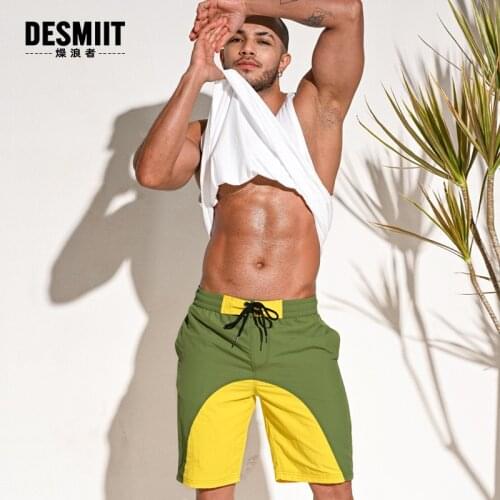 Desmiit Summer Mens Swimming Trunks Loose Beach Shorts Swimwear Surf Bathing Suit Fitness Sports Wear Swimsuit Maillot De Bain