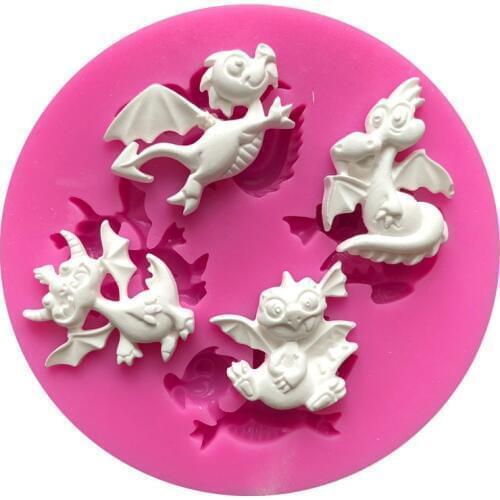 Little Dinosaur Monster Series Shape Silicone Mold Fondant Cake Mold Chocolate Fudge Tool K008