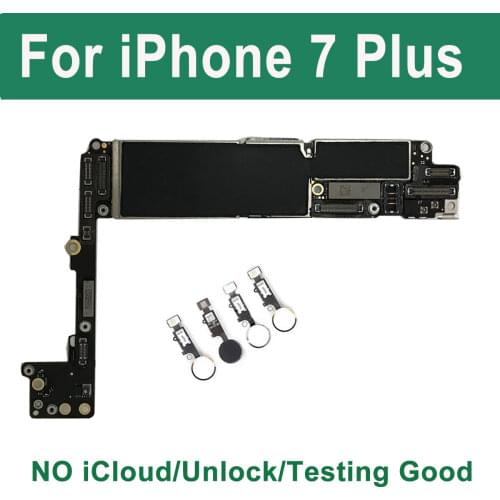 For iPhone 7 Plus Motherboard Touch ID,100% Original Unlocked Logic boards Clean iCloud 7P(A1661 A1784 )32GB 128GB 256GB