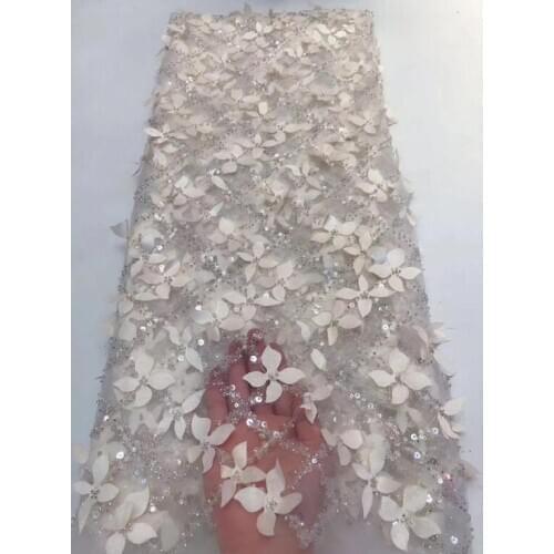 Fashion African Lace Fabric Tulle Nigerian French Embroidery Lace Fabric J-11875 High Quality