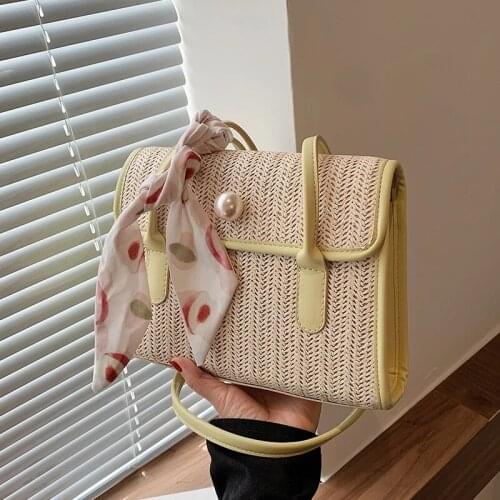 Fashion Handmade Woven Women Underarm Bag Scarves Ladies Popular Causal Handbags Summer Beach Girls Shoulder Bags Travel Totes