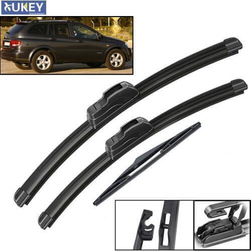 Xukey Front Rear Tailgate Windscreen Wiper Blades Set For Ssangyong Kyron facelift 2011 2010 2009 2008 2007 22"19"12
